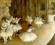 Ballet Rehearsal on Stage Edgar Degas